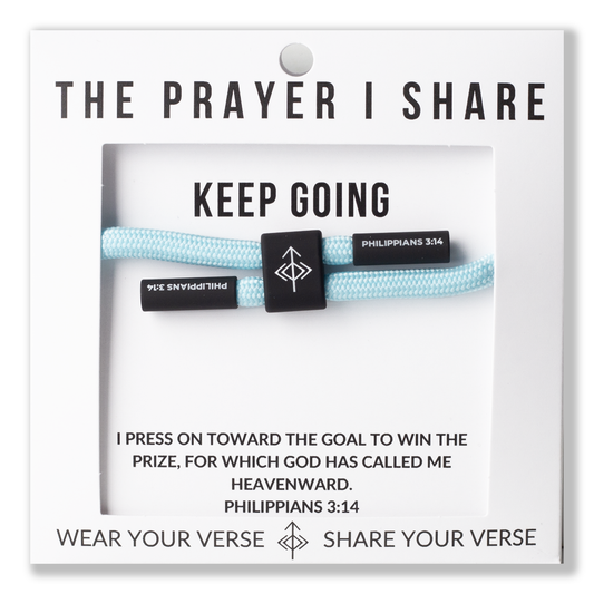 The Prayer I Share - KEEP GOING Christian Cord Bracelet, Bible Verse Gifts