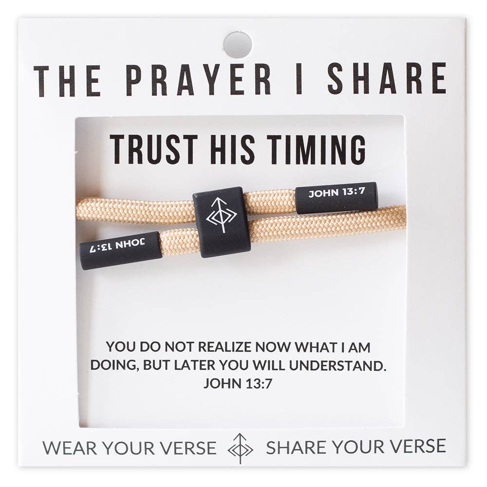 The Prayer I Share - TRUST HIS TIMING Christian Cord Bracelet